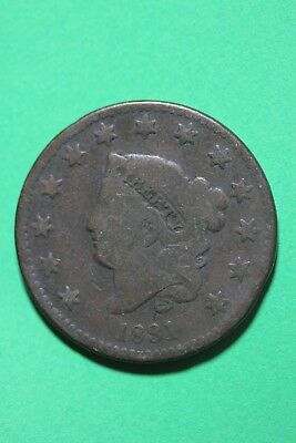 1831 Coronet Head Large Cent Exact Coin Pictured Flat Rate Shipping OCE034
