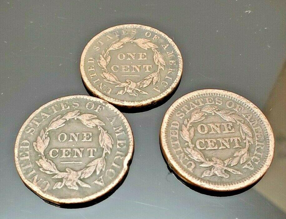 1830 - 1837 - 1846 - ONE CENT COINS