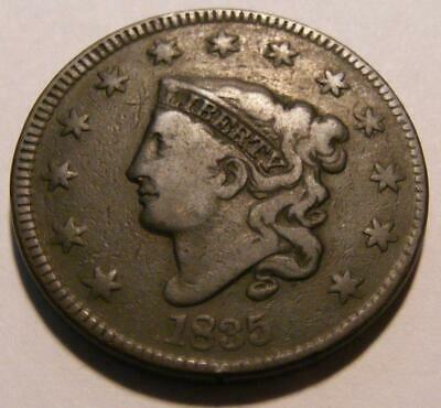 AWESOME 1835 Large Stars Large Cent - Pleasing Circulated Coin - Check It Out !!