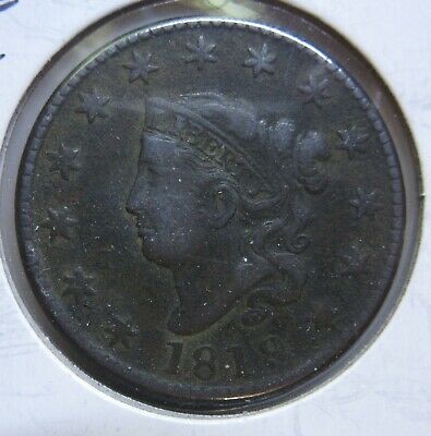 1819 U.S. Large Coronet Cent-Higher Grade-Low Mintage