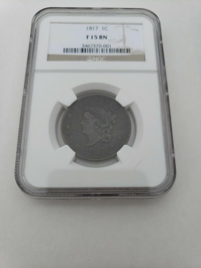 1817 Large Cent 13 Star Obverse NGC F15
