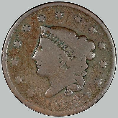 1837 1C Coronet Head Cent