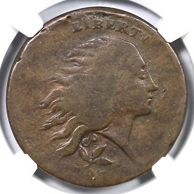 1793 NGC VG 8 Plain Edge Wreath Large Cent Coin 1c
