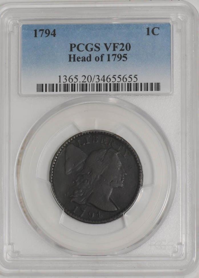 1794 Large Cent 1c Head of 1795 S-72 R.2 #34655655 VF20 PCGS
