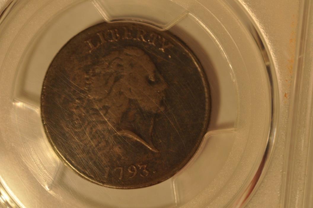 1793 1C LARGE CENT PERIODS CHAIN CENT S-4 R3+ PCGS VF20