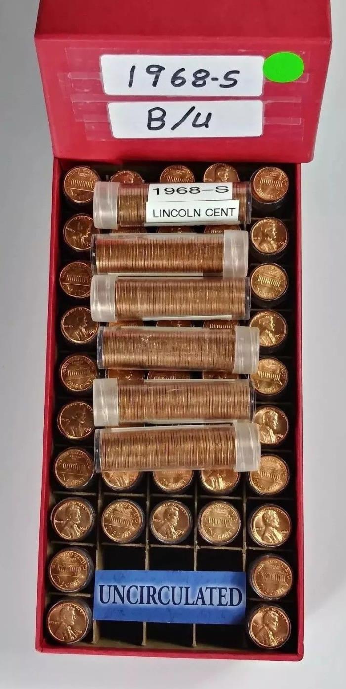 1968-S 2500 Memorial Cent not Indian or  Wheat  95% Copper in Red Penny Box