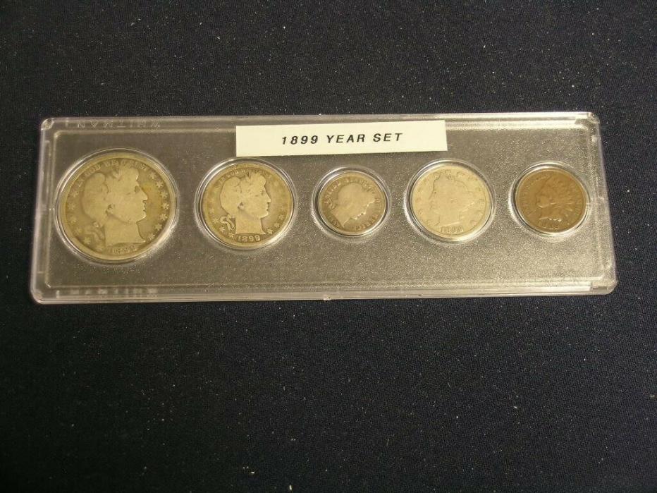 1899 Vintage Circulated Year Set - Nice 5-Coin Set