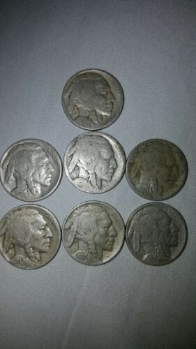 Buffalo nickels (7 Total, Random Dates)