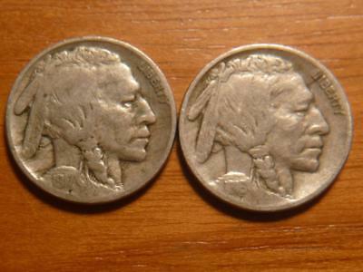 1916-P & 1917-P Buffalo Nickels, Fine Condition...SKU#9278