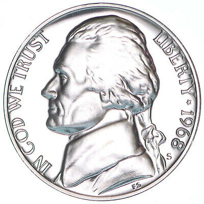 1968 S Jefferson Nickel Gem Proof Coin