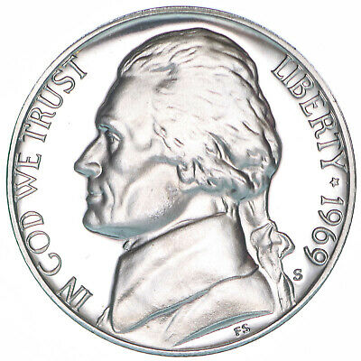 1969 S Jefferson Nickel Gem Proof Coin