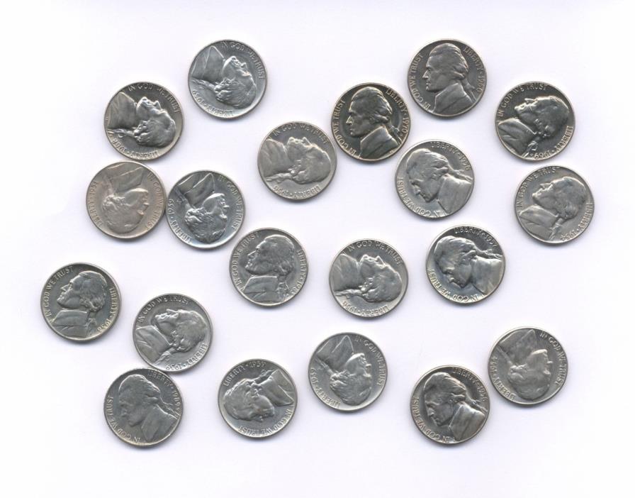U.S.  MOSTLY EARLY DATES  JEFFERSON NICKELS / FIVE CENTS COINS: LOT OF (20)