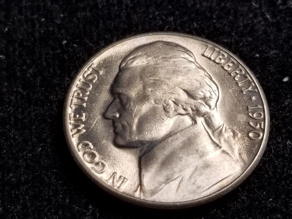 1950 D Jefferson Nickel, uncirculated, key date     N8