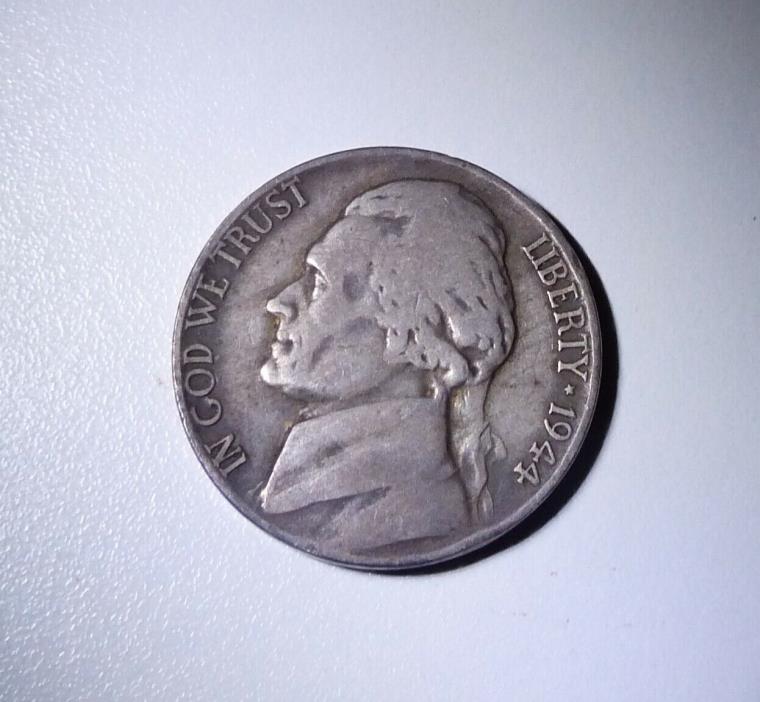1944 P Silver War Jefferson Nickel F Fine  (C3)