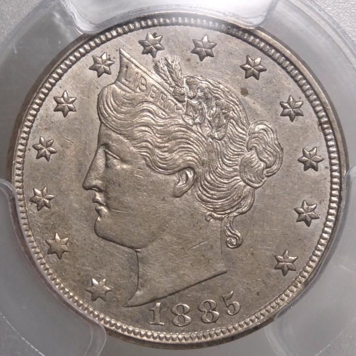 1885 Liberty Nickel, KEY DATE, Original Choice AU, PCGS AU-55 , RARE