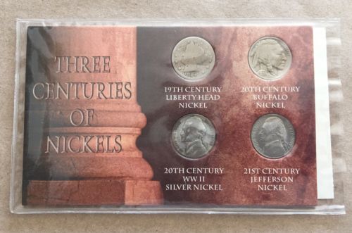 Morgan Mint Three Centuries Of Nickels 4 Coins Set w/COA