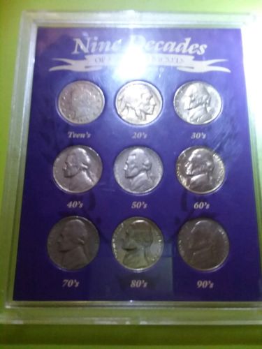 Nine Decades of American Nickels 1910-1990 Nickel Set