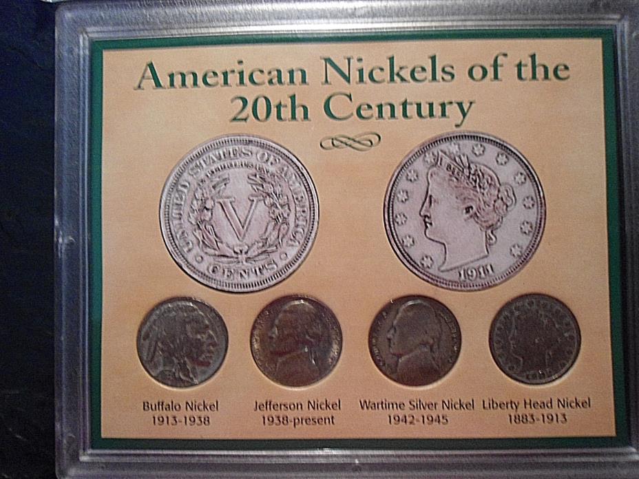 American Nickels of 20th Century Set -  Buffalo Jefferson Wartime Liberty Head