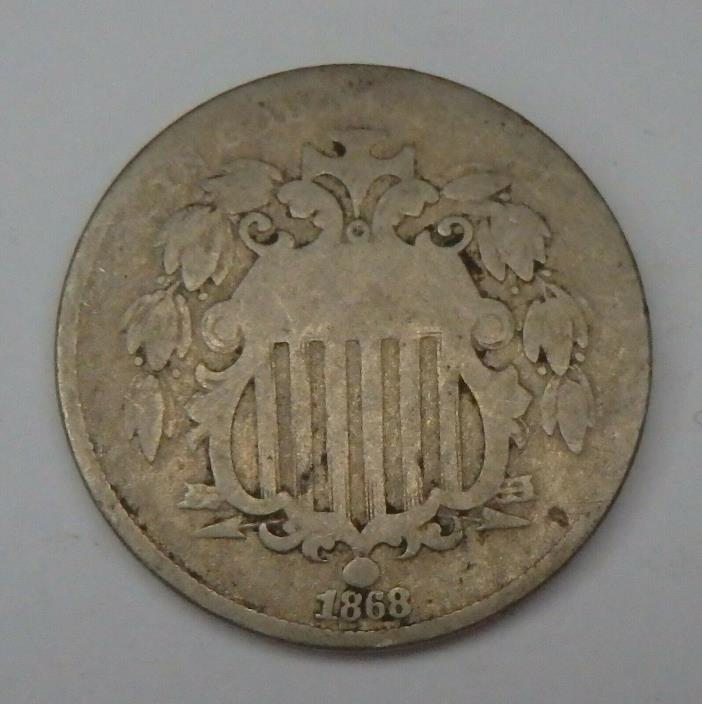 1868 Shield Nickel - Free Shipping!!