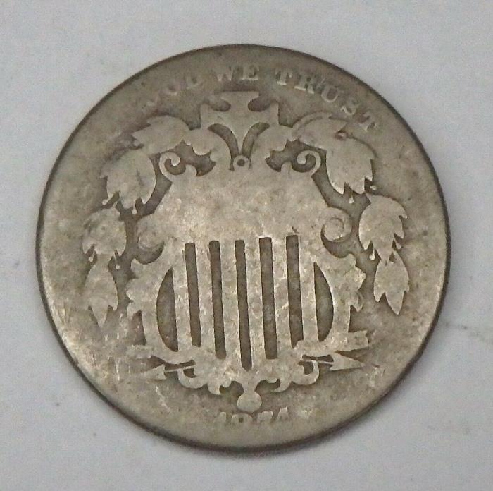 1874 Shield Nickel - Free Shipping!!