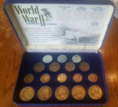 World War II Coinage Collection 17 Coins in this set 10 Silver Coins. Unique Set