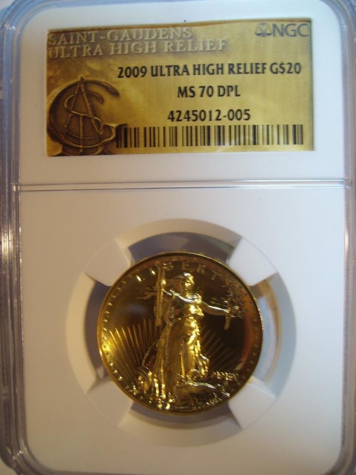 2009 1 oz $20 Ultra High Relief St Gaudens Gold  NGC MS 70 DPL Highest Grade!!