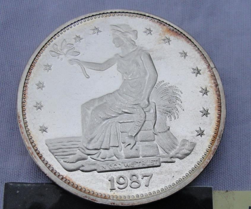 Proof 1873 Seated Liberty Dollar Style 2 oz .999 Fine Silver Round