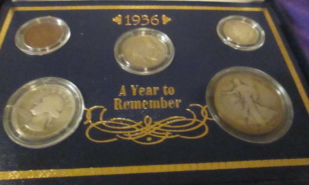 1936 A YEAR TO REMEMBER COIN COLLECTION  IN ORIGINAL BOX
