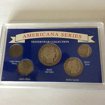 Americana Series Yesteryear Collection~Barber Half-Quarter & Dime-Liberty Nickel