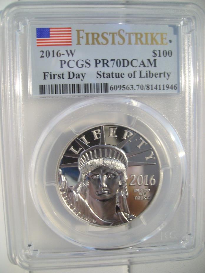 2016 W $100 1OZ Platinum Proof SOL FIRST DAY! FIRST STRIKE Population Only 39!