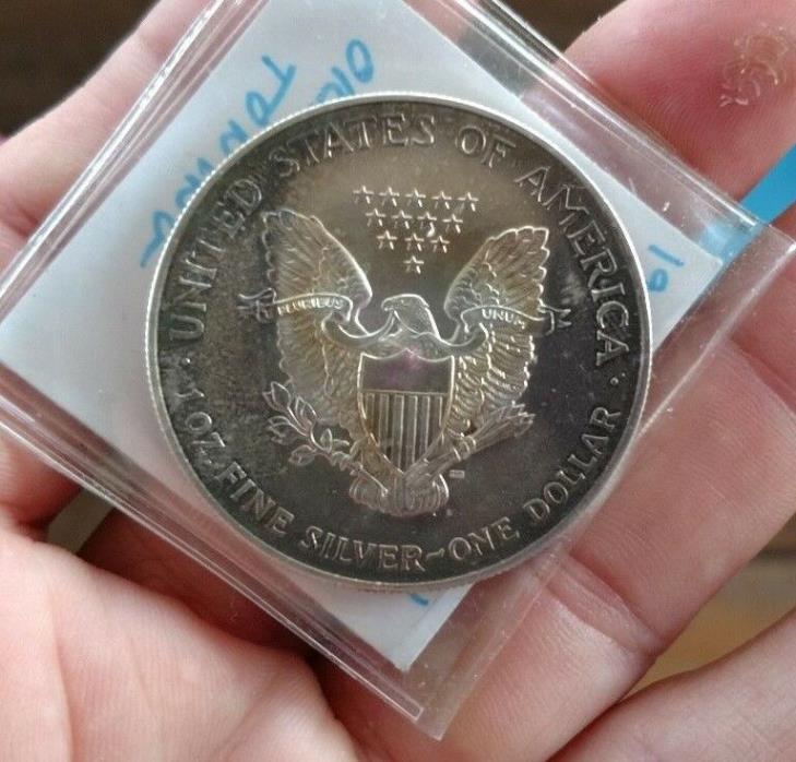 1995 American Silver Eagle One Dollar Coin with Nice Patina and Toning!