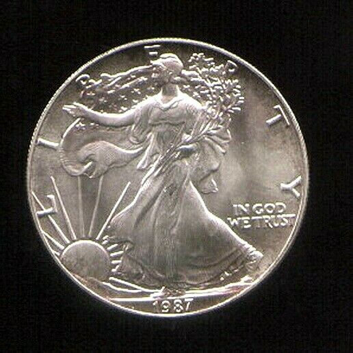 1987 US American Eagle $1.00 Coin 1oz of fine .999 Silver (Great looking coin)