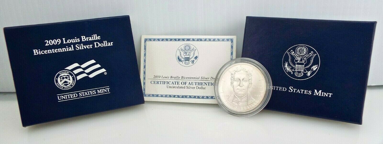 2009 Louis Braille - Bicentennial Silver Dollar PROOF Coin - US Mint ~#1170