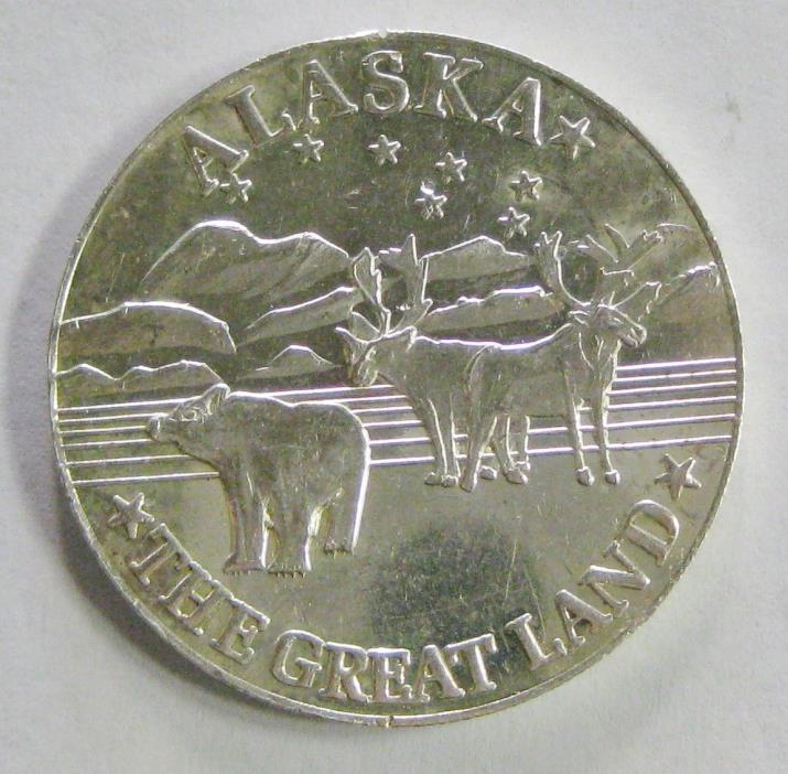 Alaska The Great Land  One Ounce Troy Silver Commemorative Coin