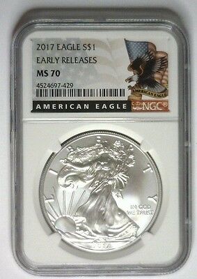 2017 NGC MS70 Silver Eagle ASE MS 70 EARLY RELEASES