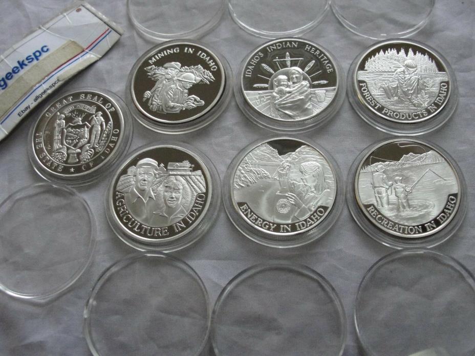 Celebrate Idaho Complete .999 silver | Set lot of 7 Proof Coins Mining, Religion