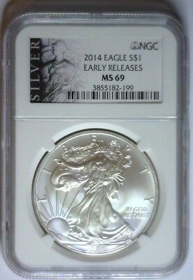2014 NGC MS69 Silver Eagle ASE $1 LIBERTY LABEL  MS 69 #199