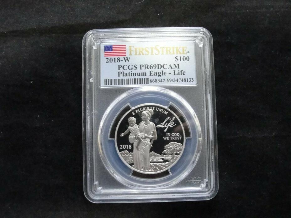 2018-W $100 PCGS PR69DCAM First Strike Life Platinum Proof Liberty Eagle