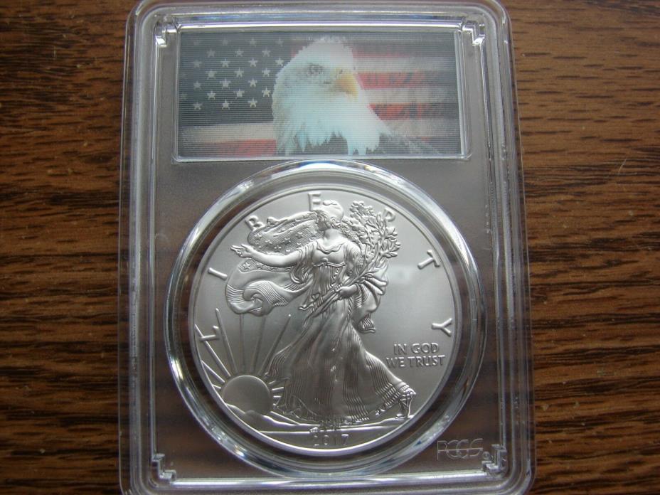 2017 FIRST STRIKE PCGS MS69 SILVER EAGLE AMERICAN FLAG LABEL MAKE AN OFFER!!!OBO
