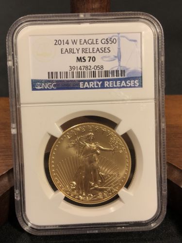 2014 Gold Eagle $50 Early Release NGC MS70 #058