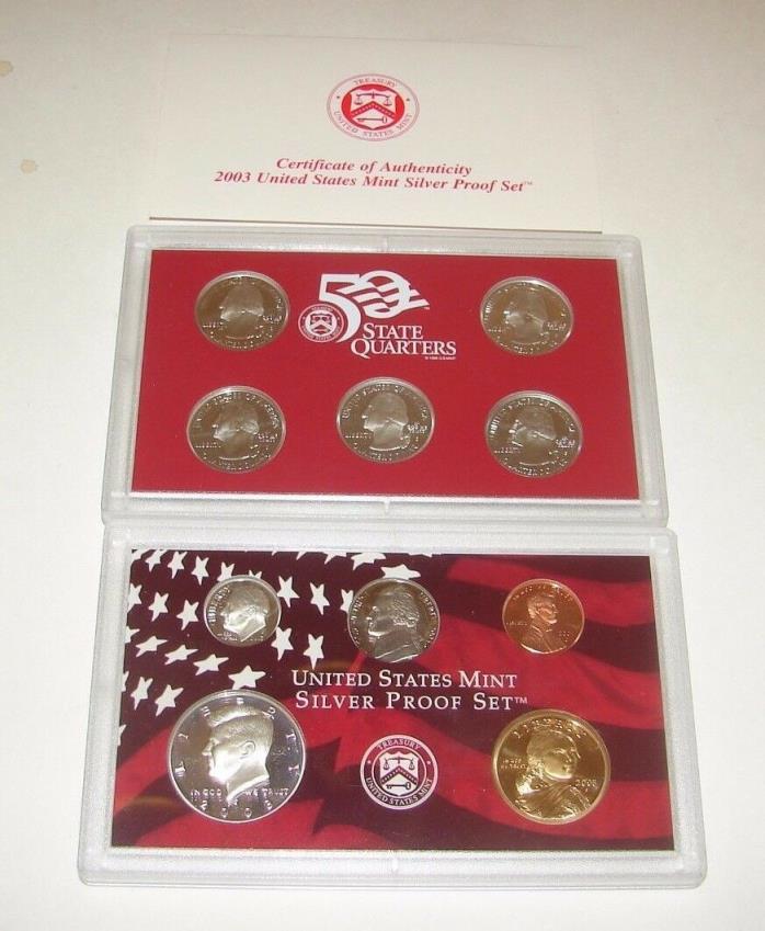 2003 - UNITED STATES MINT SILVER PROOF SET -  ORIGINAL BOX + coa
