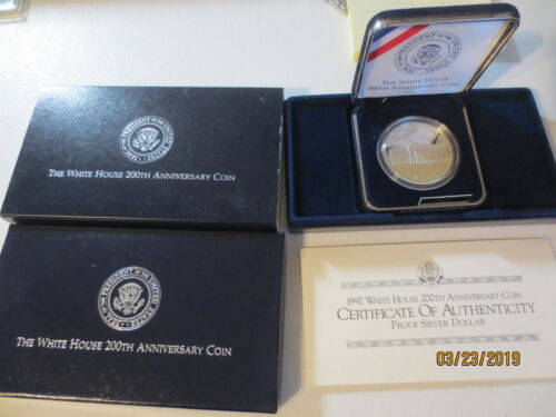 1992 PROOF White House 200th Anniversary Silver Dollar Commemorative Coin - OGP