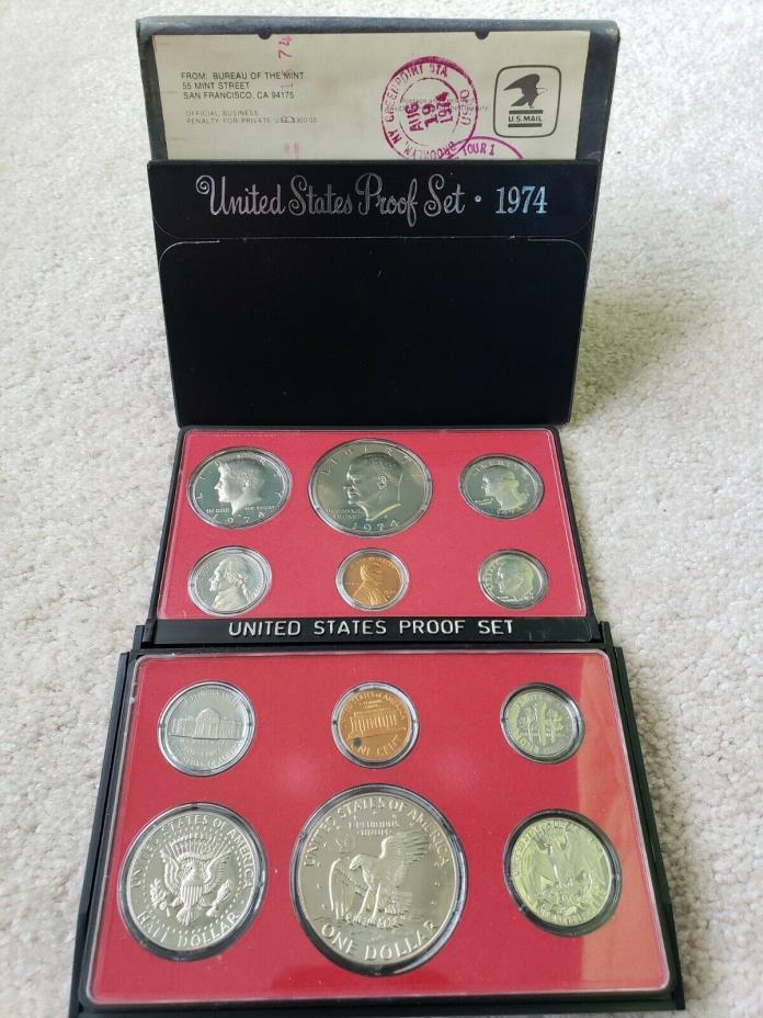 (5) 1974 PROOF SETS IN MINT SHIPPING BOX