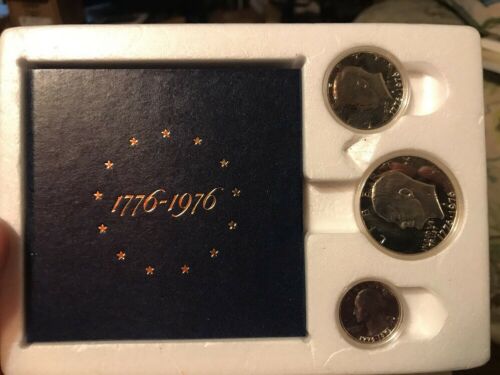 1776-1976 S United States Bicentennial Silver Proof Set 3 PIECES 40% SILVER