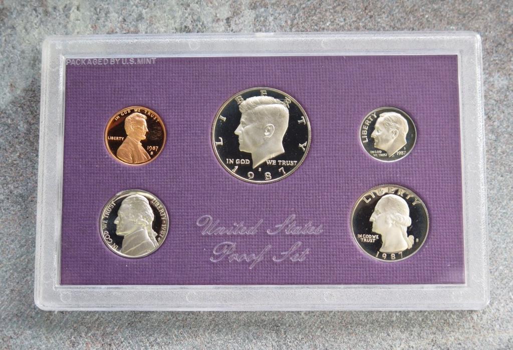 1987 S UNITED STATES US MINT 5 COIN CLAD PROOF SET