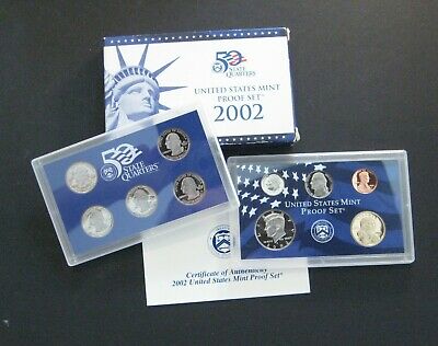 2002 S  U.S. MINT PROOF COIN SET - 10 Coin Set -* Free Shipping !!! * (S775)