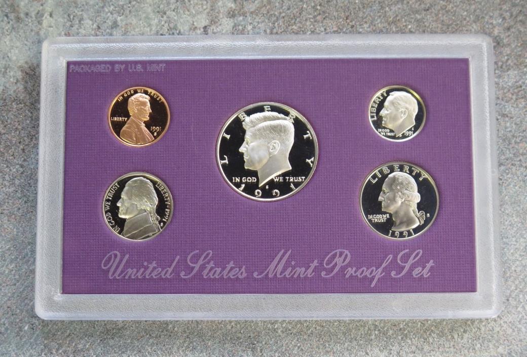 1991 S UNITED STATES US MINT 5 COIN CLAD PROOF SET