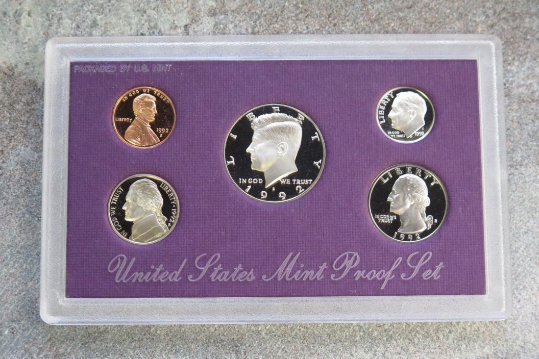 1992 S UNITED STATES US MINT 5 COIN CLAD PROOF SET