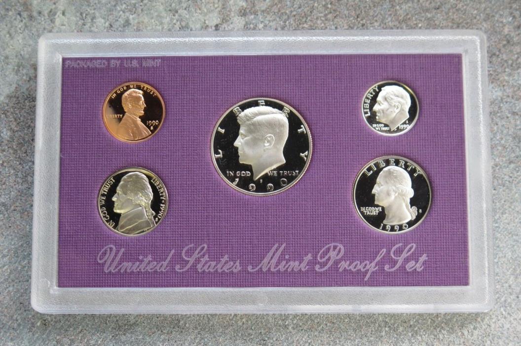 1990 S UNITED STATES US MINT 5 COIN CLAD PROOF SET