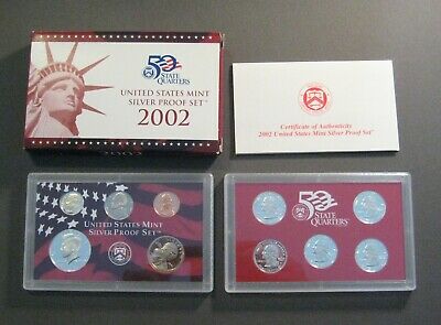 2002  U.S. MINT SILVER PROOF COIN SET - 10 Coins * Free Shipping !* (S901)